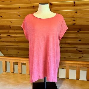 Easel Women's Relaxed Lightweight Boho Baby Doll Tee Pink/Orange Size L NEW